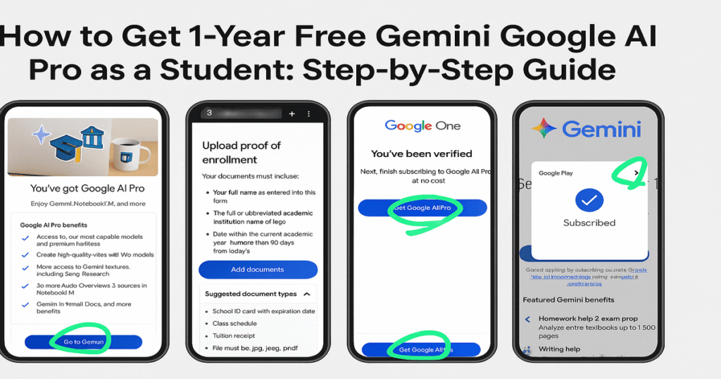 Step by step guide for students to activate free Gemini Google AI Pro subscription