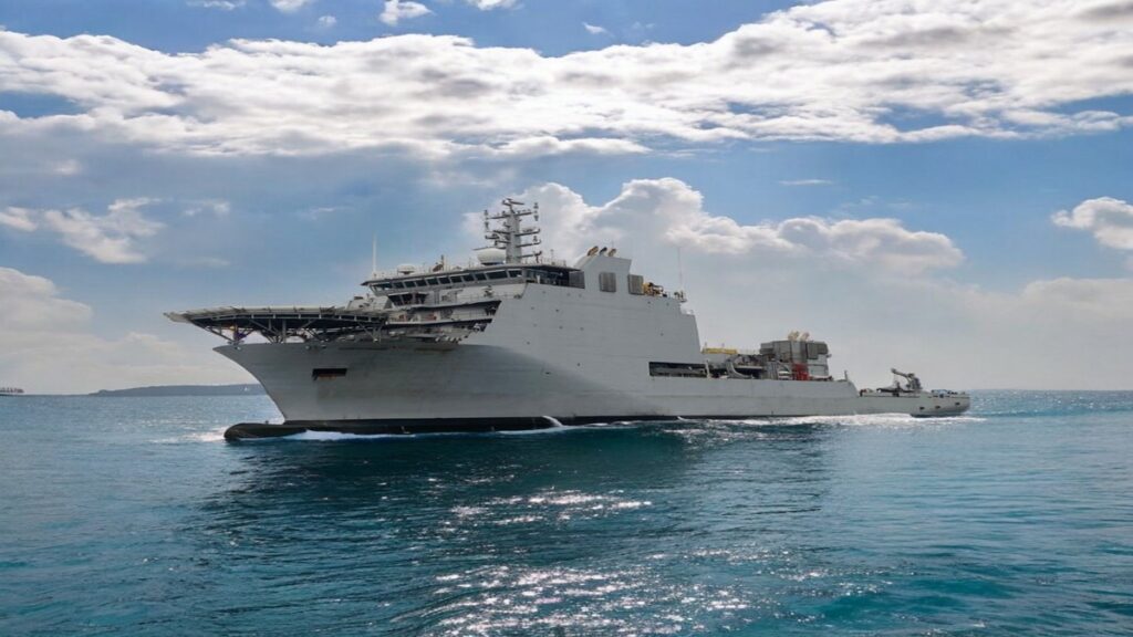 INS Nistar at commissioning ceremony in Visakhapatnam – Indian Navy’s first indigenous Diving Support Vessel