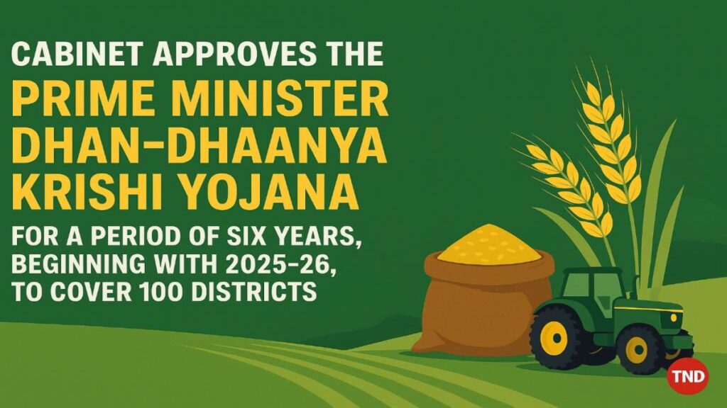 Prime Minister Dhan-Dhaanya Krishi Yojana Government Banner with Agriculture Focus