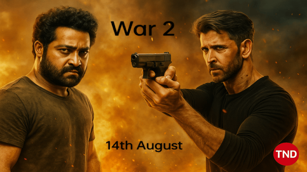 War 2 Movie Poster Featuring Hrithik Roshan and Jr NTR