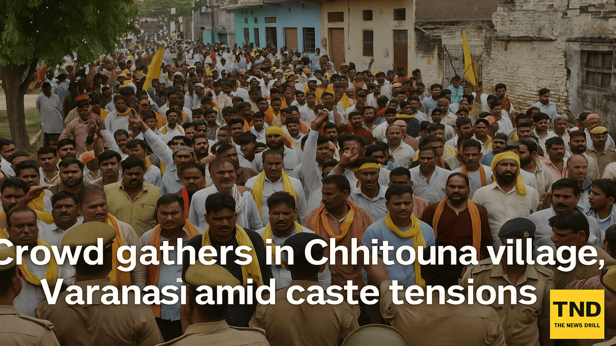 Chhitouna caste conflict crowd gathering in Varanasi under police watch