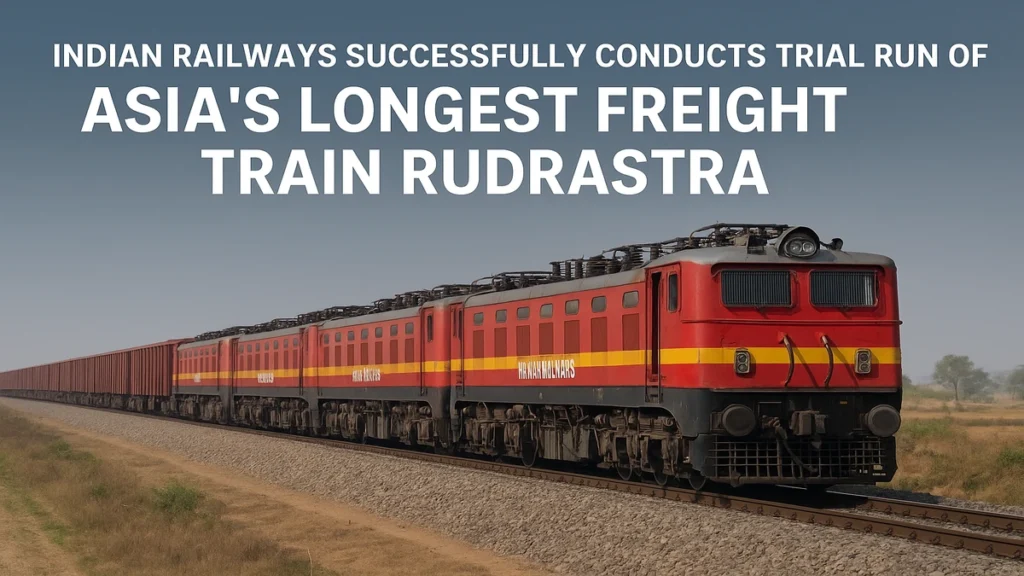 Indian Railways Successfully Conducts Trial Run of Asia’s Longest Freight Train Rudrastra