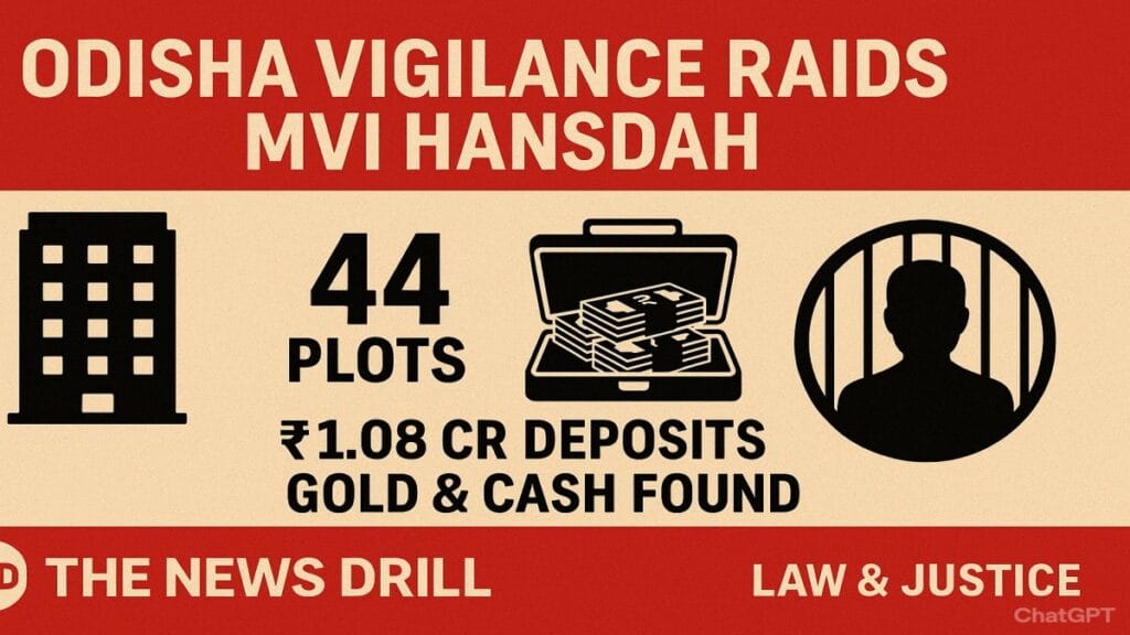 Odisha Vigilance Raids MVI Golap Chandra Hansdah: Unearths Multi-Storey Building, 44 Plots, Gold, Cash & Crores in Bank Deposits