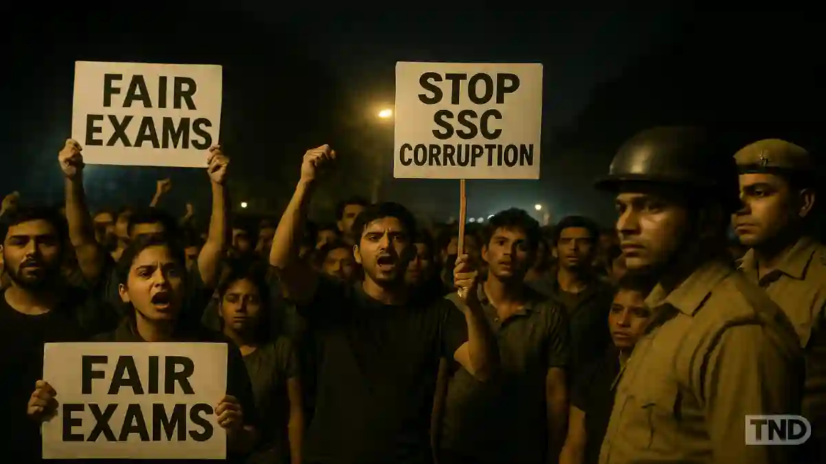 Peaceful Protest for a Fair Exam Turns Violent: SSC Aspirants Allegedly Lathi Charged at Delhi’s Ramlila Maidan 3 SSC aspirants protesting against exam irregularities at Delhi Ramlila Maidan
