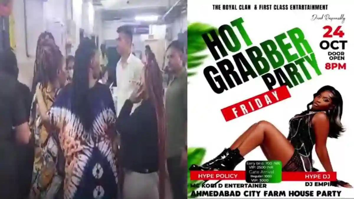 Liquor party in Gujarat police raid Ahmedabad farmhouse 13 African students arrested