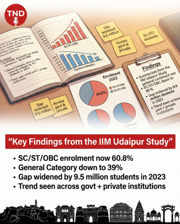 Reserved-Category Students Now Form Majority in Indian Higher Education: IIM Udaipur Study 3 SC ST OBC enrolment